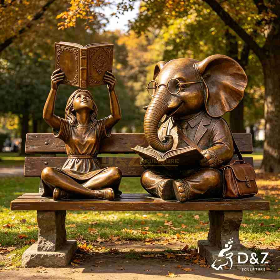 Bronze Reading Girl Statue 2 Bronze Reading Girl Statue 2