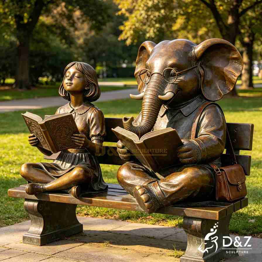 Bronze Reading Girl Statue 6 Bronze Reading Girl Statue 6