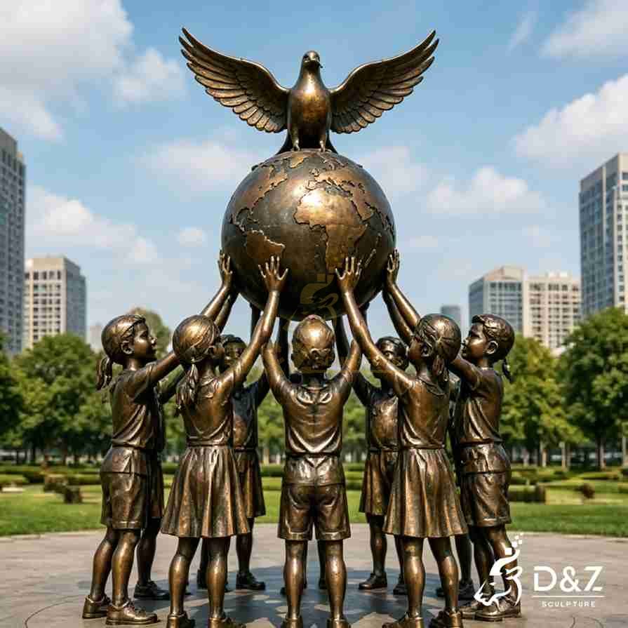 Bronze Children's Peace Statue 2 Bronze Children's Peace Statue 2