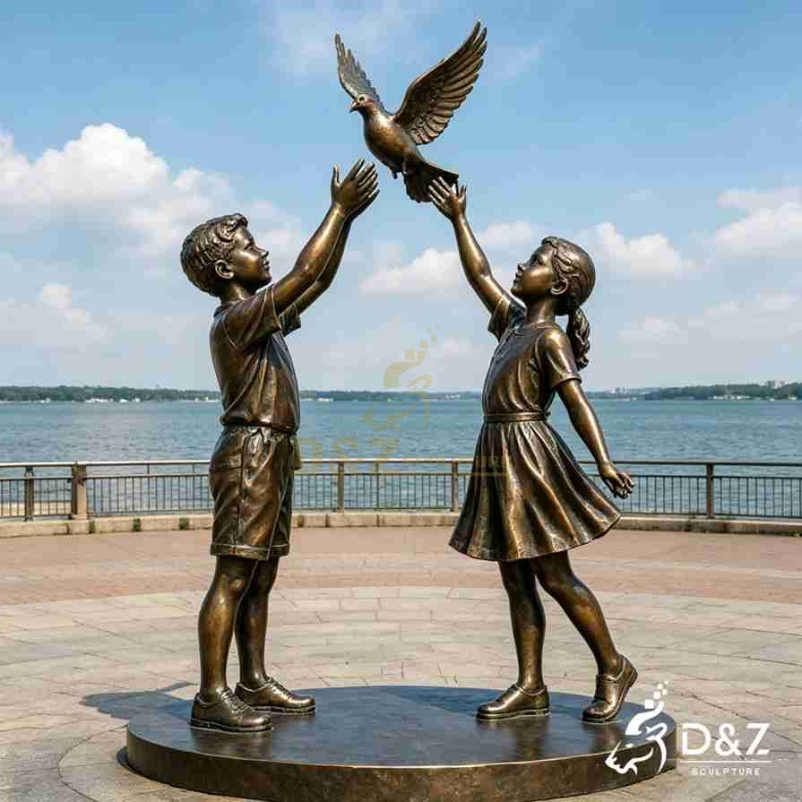 Bronze Children's Peace Statue 5 Bronze Children's Peace Statue 5