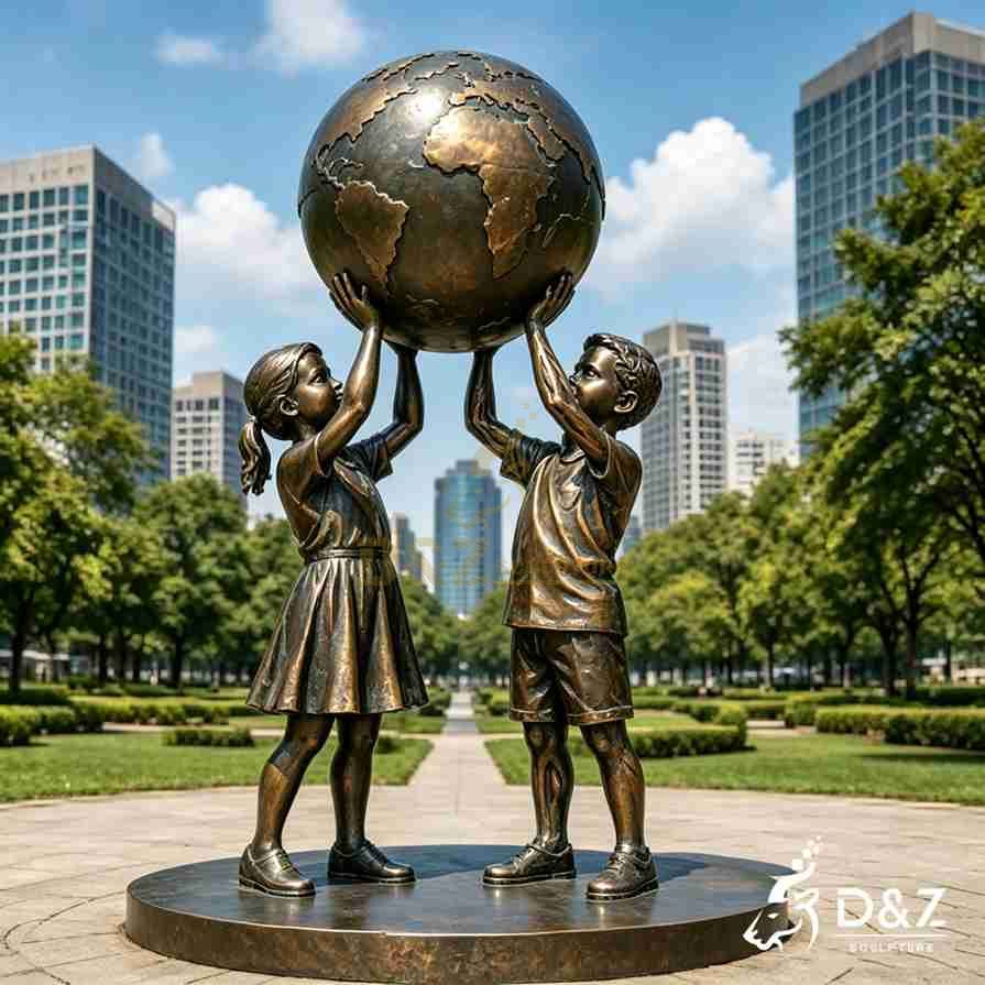 Bronze Children's Peace Statue 6 Bronze Children's Peace Statue 6
