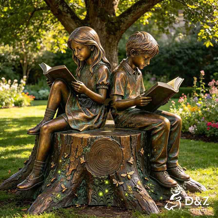 Boy and Girl Reading Statue 4 Boy and Girl Reading Statue 4
