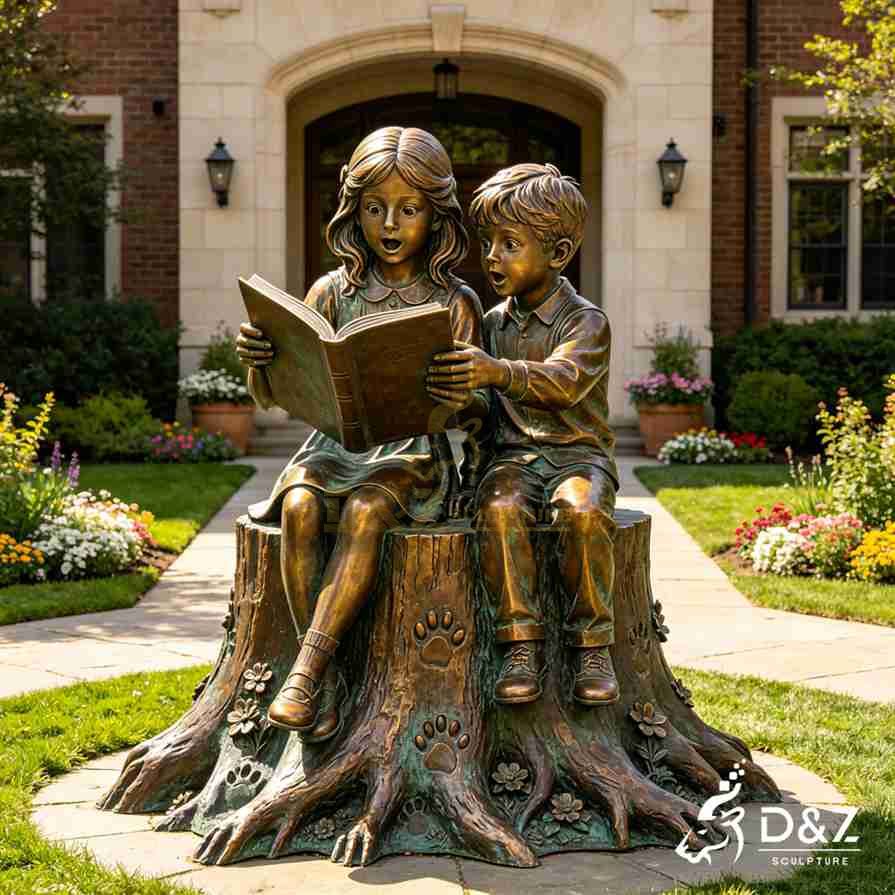 Boy and Girl Reading Statue 5 Boy and Girl Reading Statue 5
