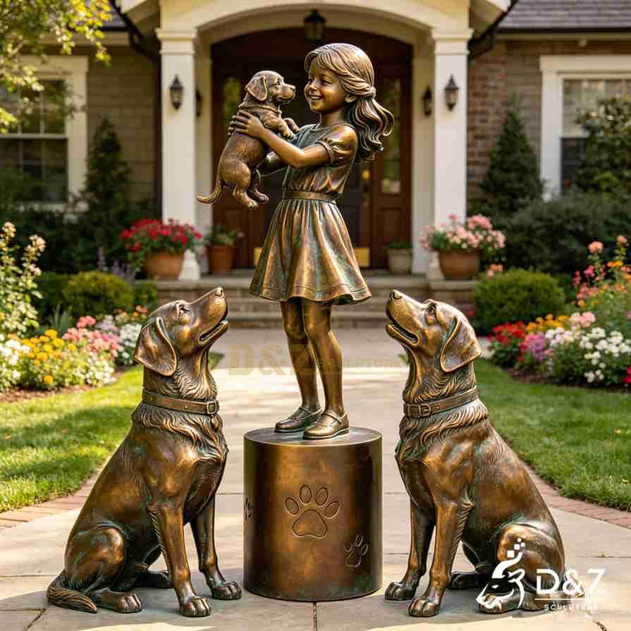 Girl and Dog Statue 2 Girl and Dog Statue 2