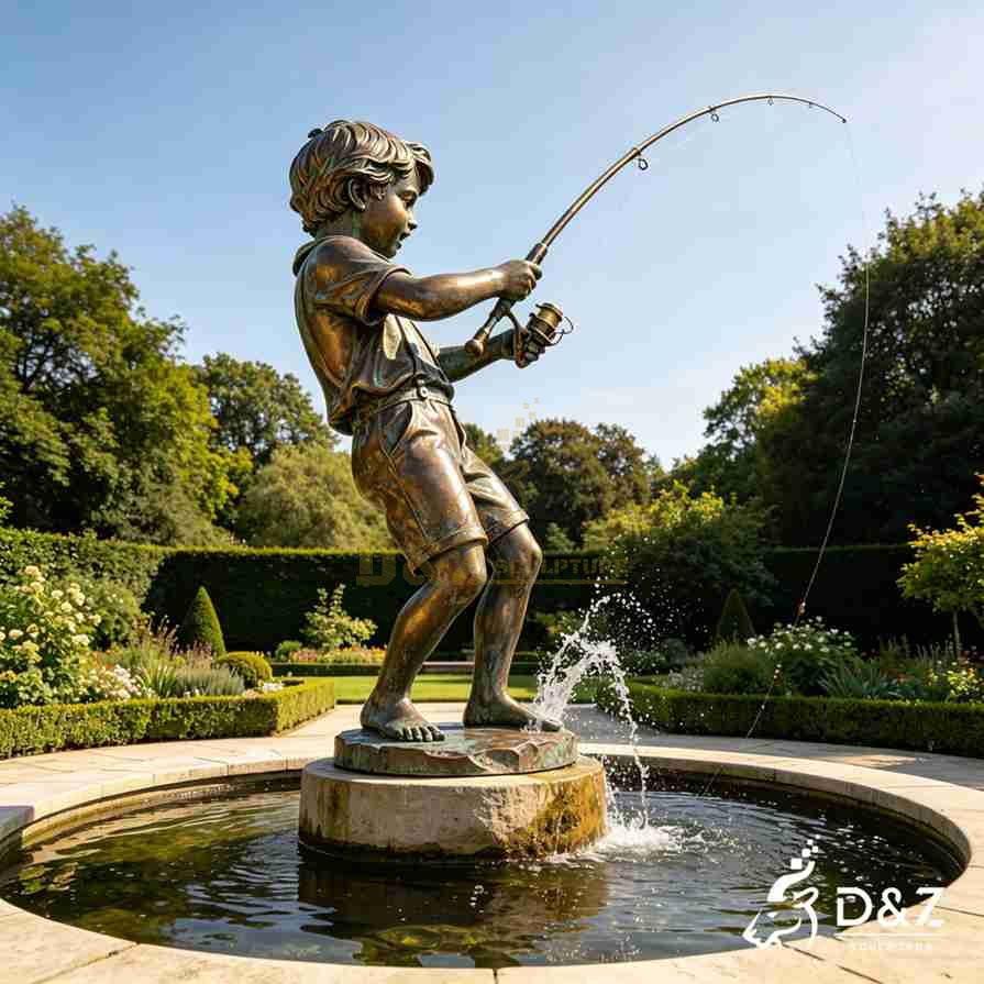 Boy Fishing Statue 4 Boy Fishing Statue 4