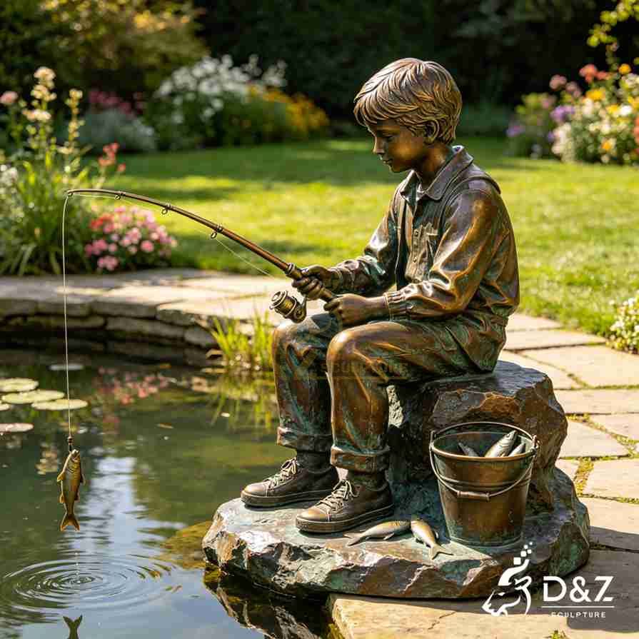 Boy Fishing Statue 5 Boy Fishing Statue 5