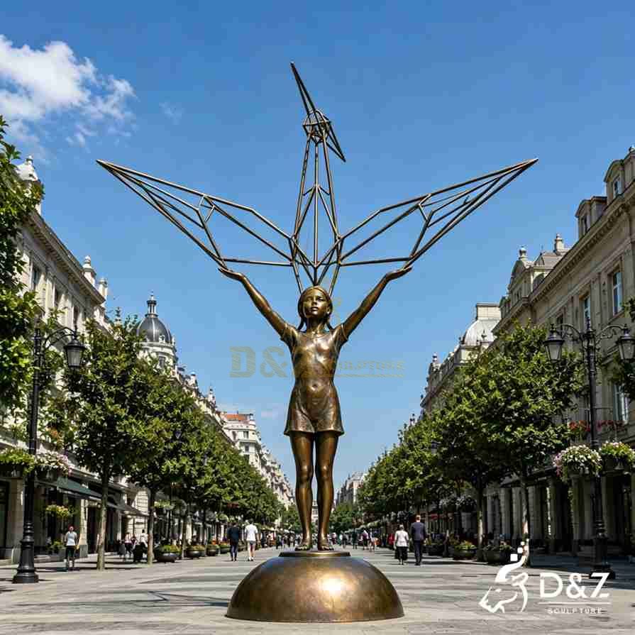 20-7 Large Bronze Children Statues | Custom Landscape Art Installation