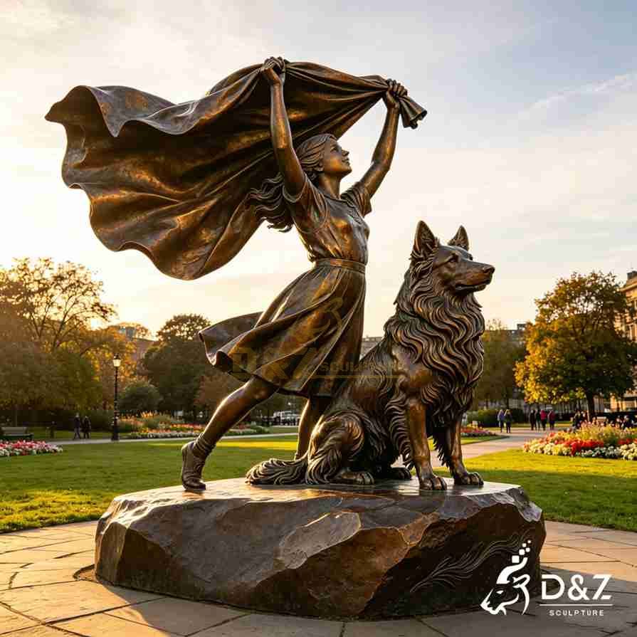 20-8 Large Bronze Children Statues | Custom Landscape Art Installation