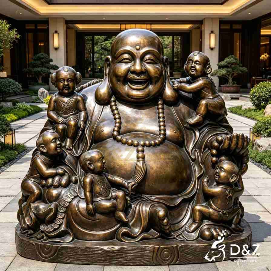 20-19 Large Bronze Children Statues | Custom Landscape Art Installation