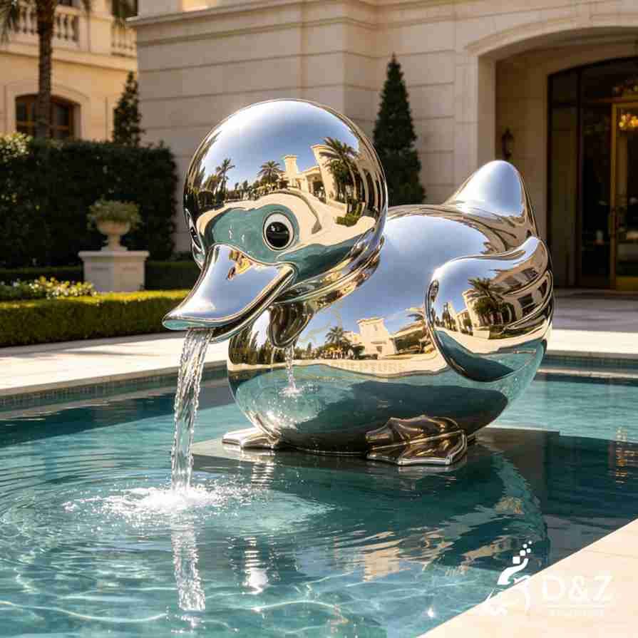 Large Metal Duck Fountain 2