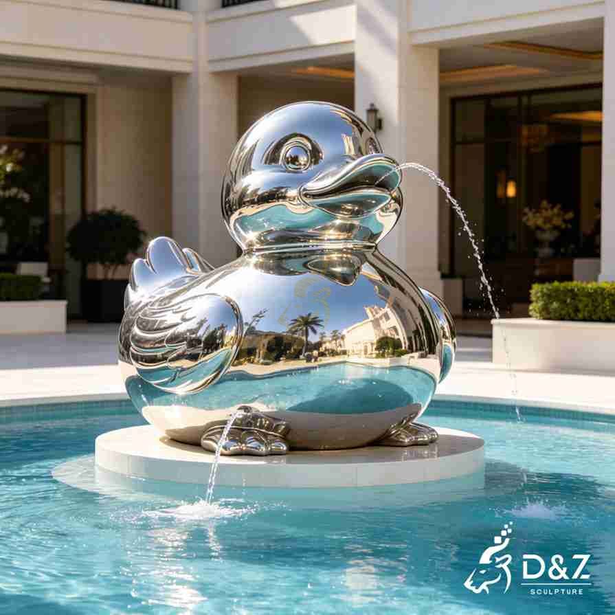 Large Metal Duck Fountain 3