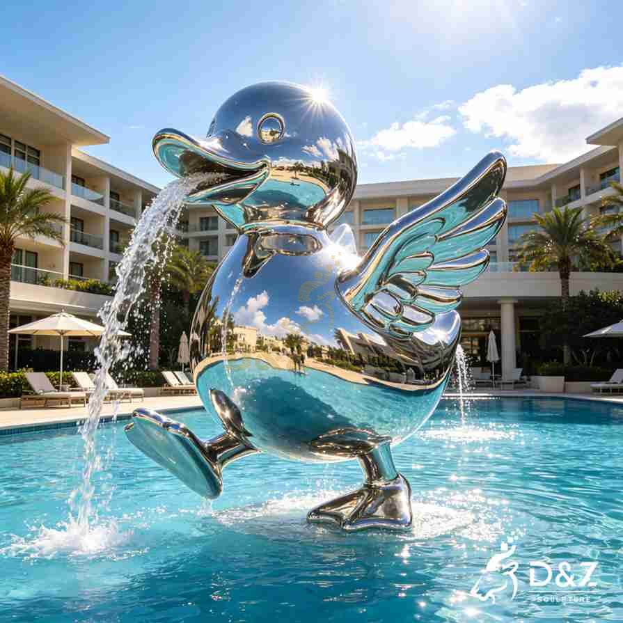 Large Metal Duck Fountain 5