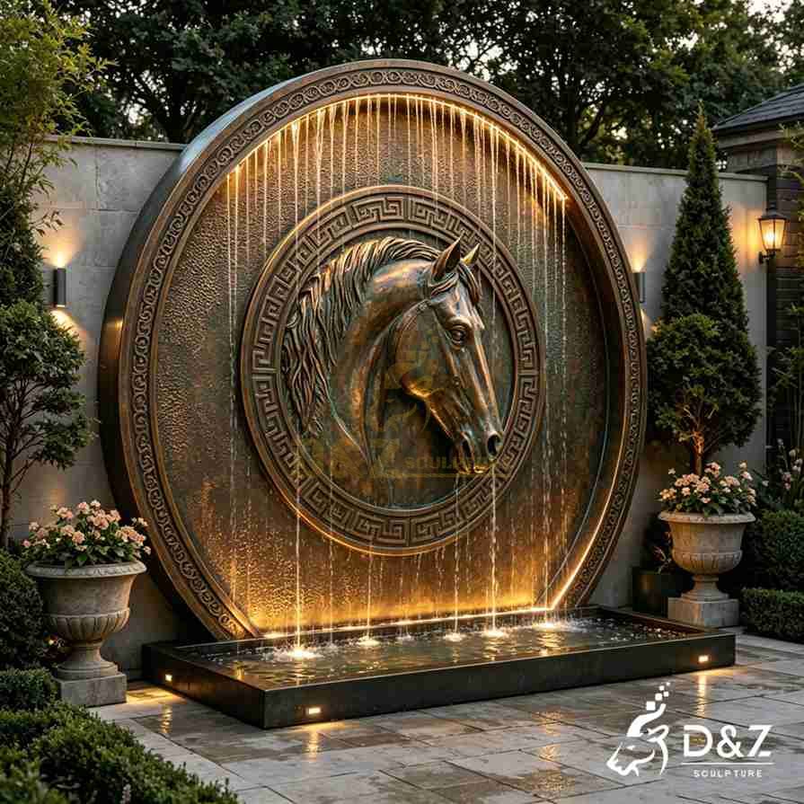 Bronze Horse Head Wall Fountain 1 Bronze Horse Head Wall Fountain 1