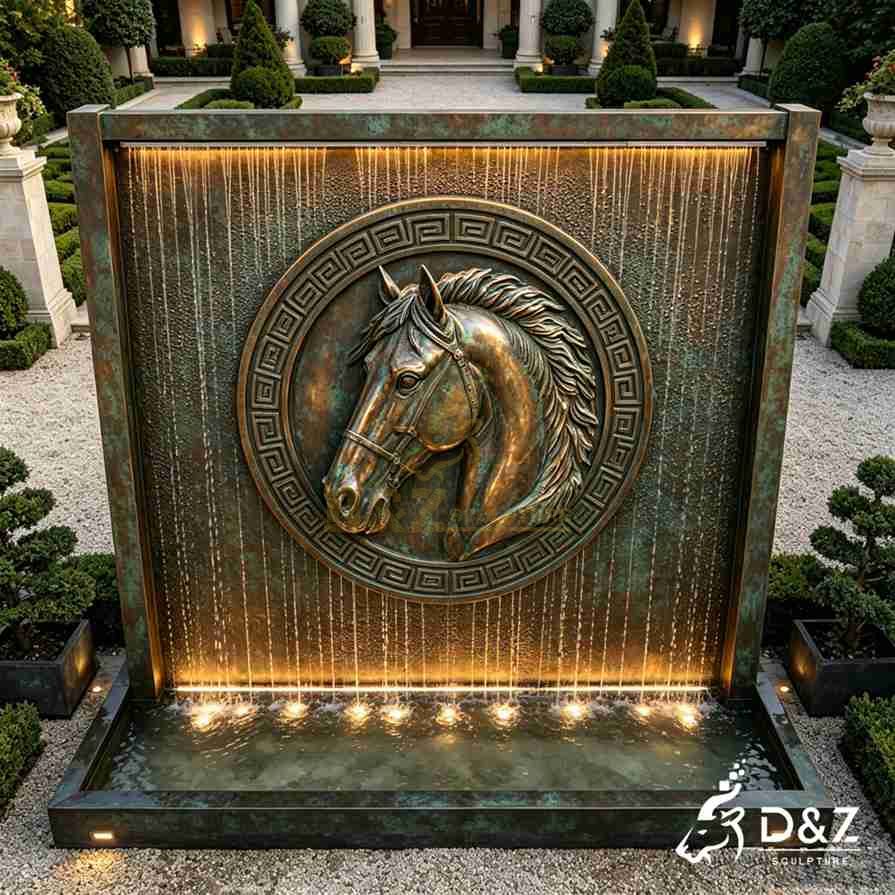Bronze Horse Head Wall Fountain 3 Bronze Horse Head Wall Fountain 3