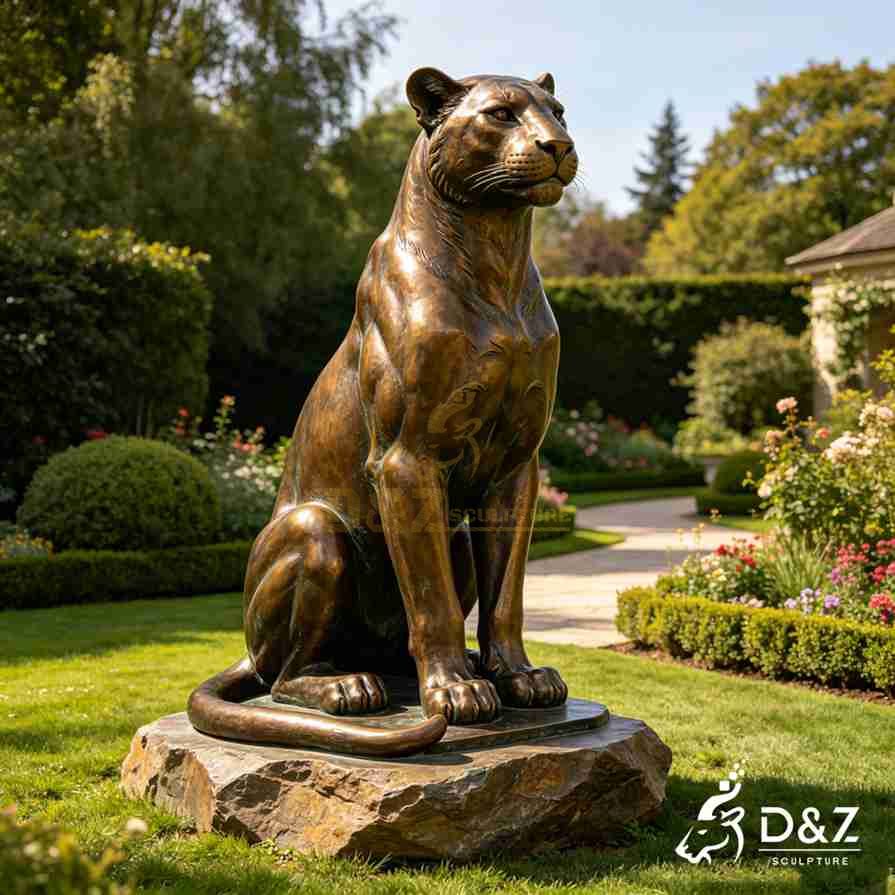 Sitting Leopard Statue 1