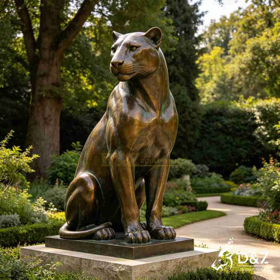 Sitting Leopard Statue 4