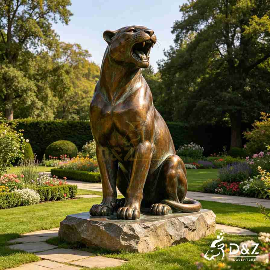 Sitting Leopard Statue 5