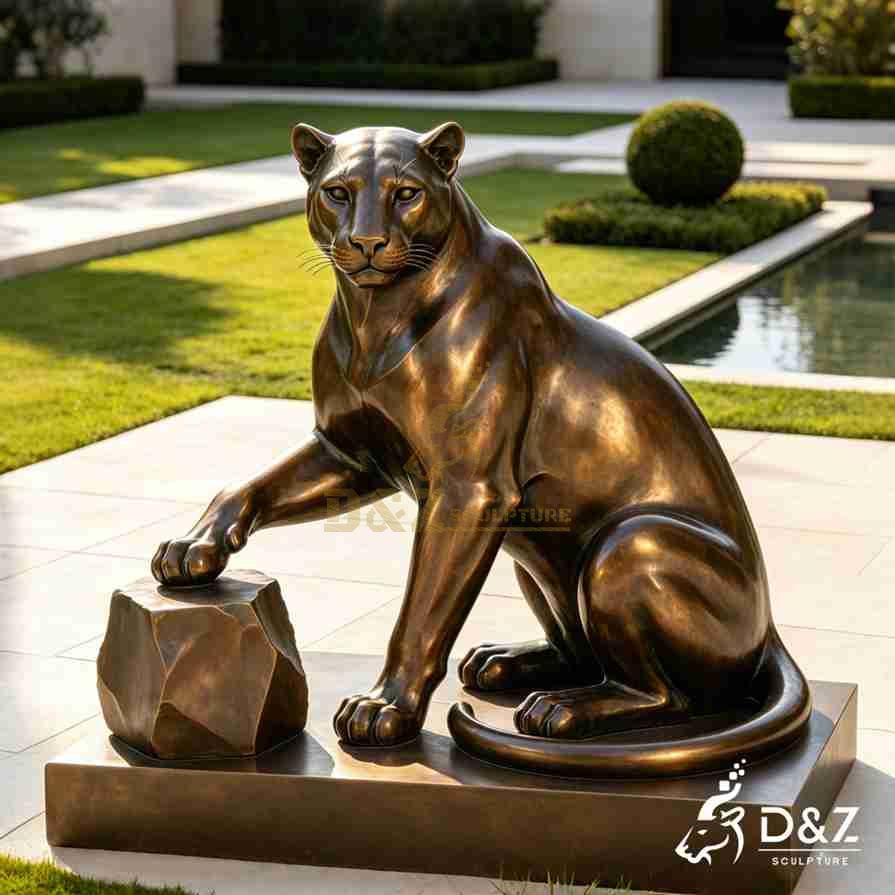 Sitting Leopard Statue 6