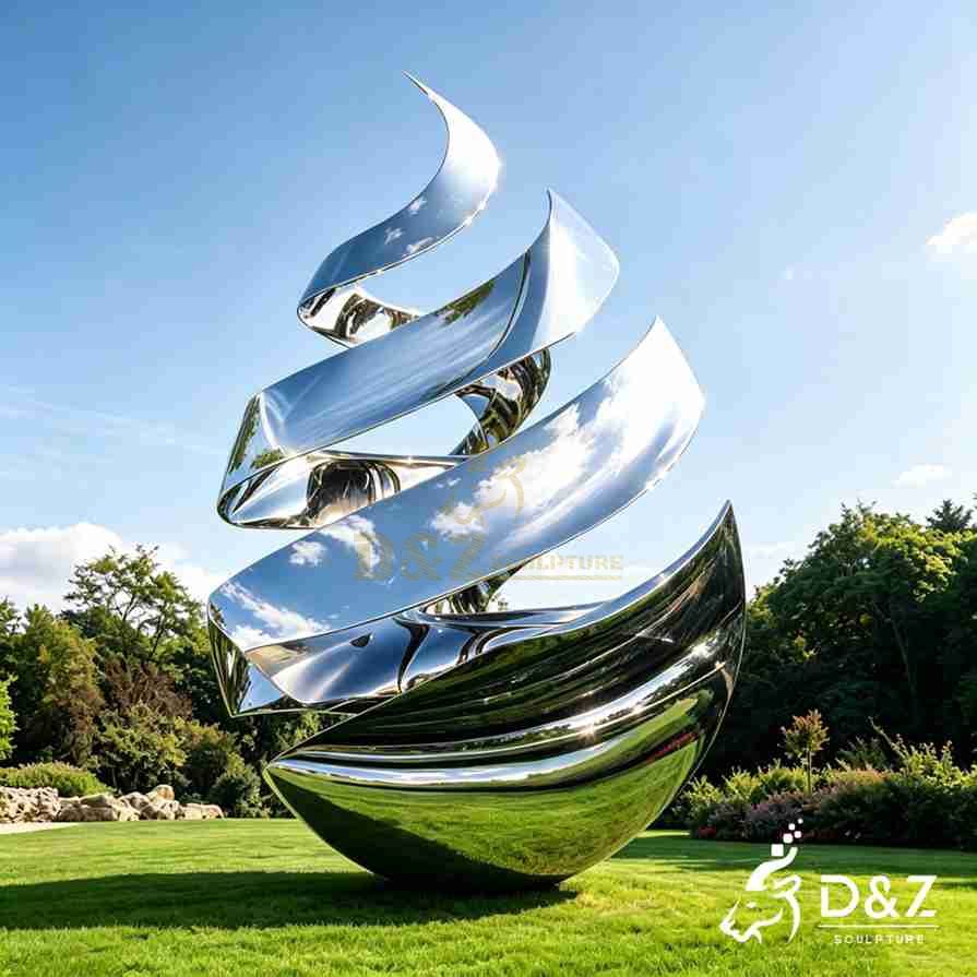 City stainless steel water drop sculpture
