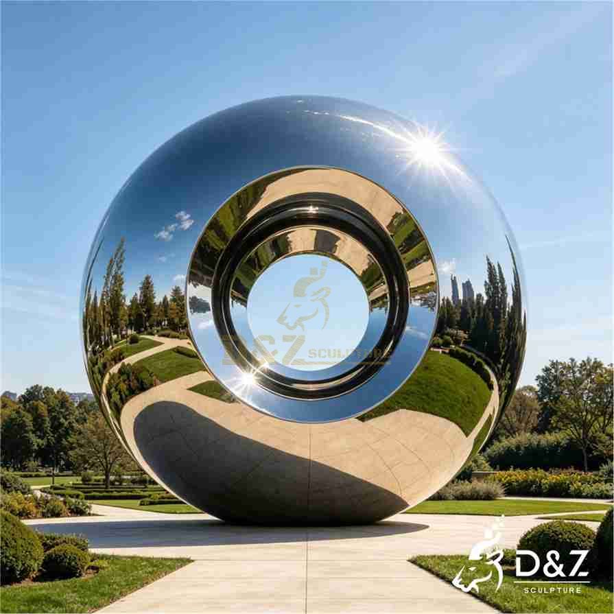 Mirror stainless steel metal garden sphere sculpture DZ-431 Mirror stainless steel metal garden sphere sculpture DZ-431