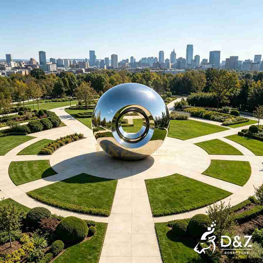Mirror stainless steel metal garden sphere sculpture DZ-431 Mirror stainless steel metal garden sphere sculpture DZ-431