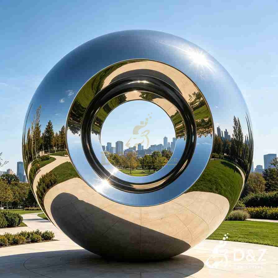 Mirror stainless steel metal garden sphere sculpture DZ-431 Mirror stainless steel metal garden sphere sculpture DZ-431