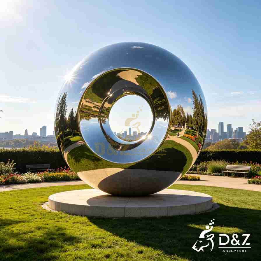 Mirror stainless steel metal garden sphere sculpture DZ-431 Mirror stainless steel metal garden sphere sculpture DZ-431