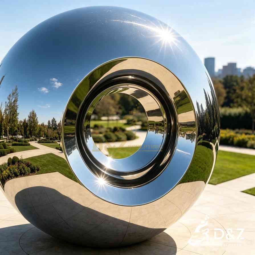 Mirror stainless steel metal garden sphere sculpture DZ-431 Mirror stainless steel metal garden sphere sculpture DZ-431