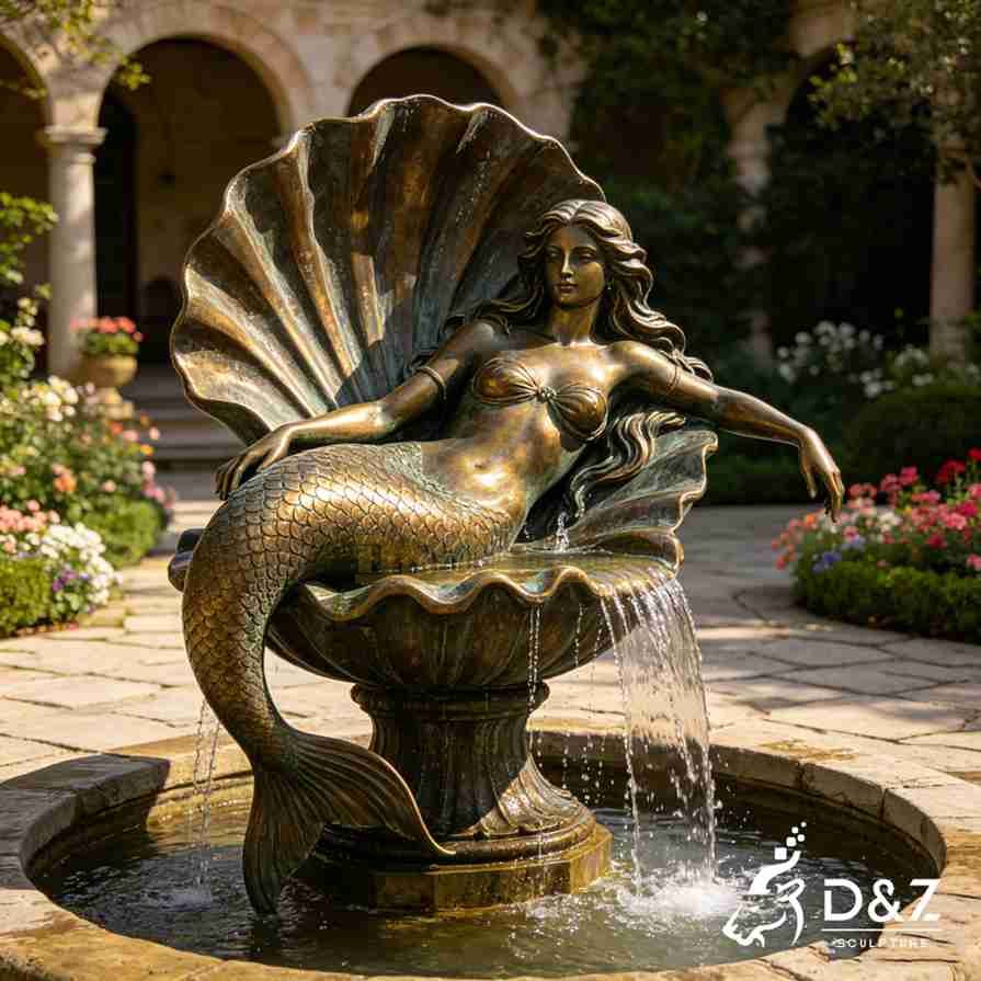 Bronze Mermaid Fountain 4