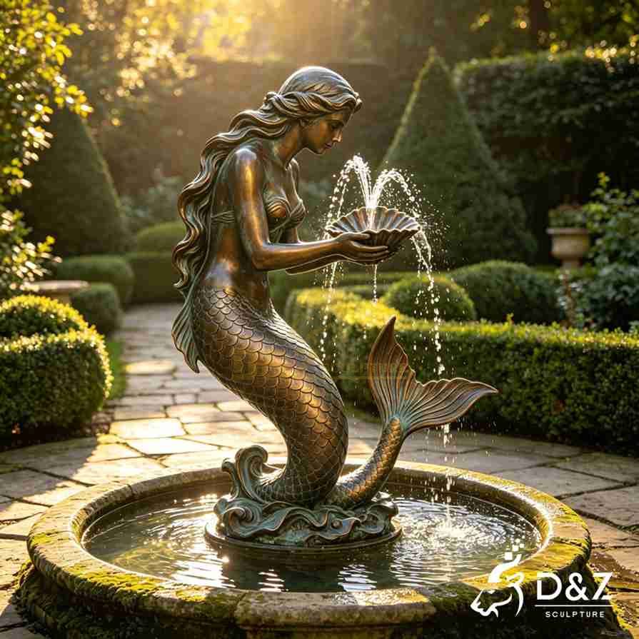 Bronze Mermaid Fountain 5