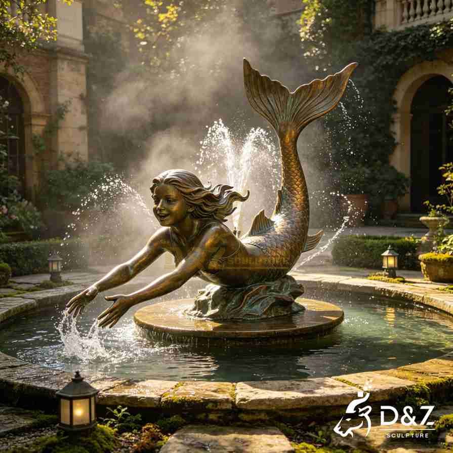 Bronze Mermaid Fountain 6