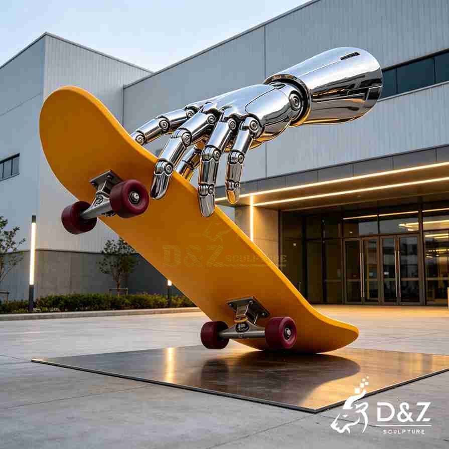 Skateboard and Robot Hand Sculpture 2 Skateboard and Robot Hand Sculpture 2