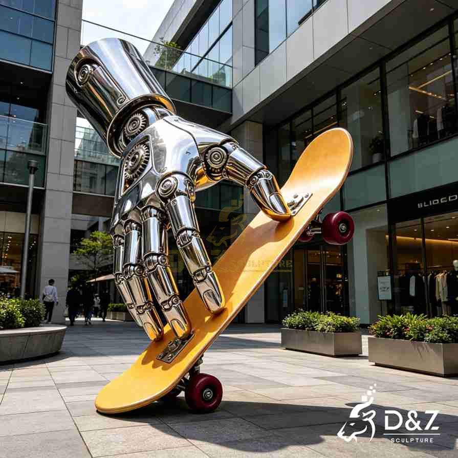 Skateboard and Robot Hand Sculpture 4 Skateboard and Robot Hand Sculpture 4