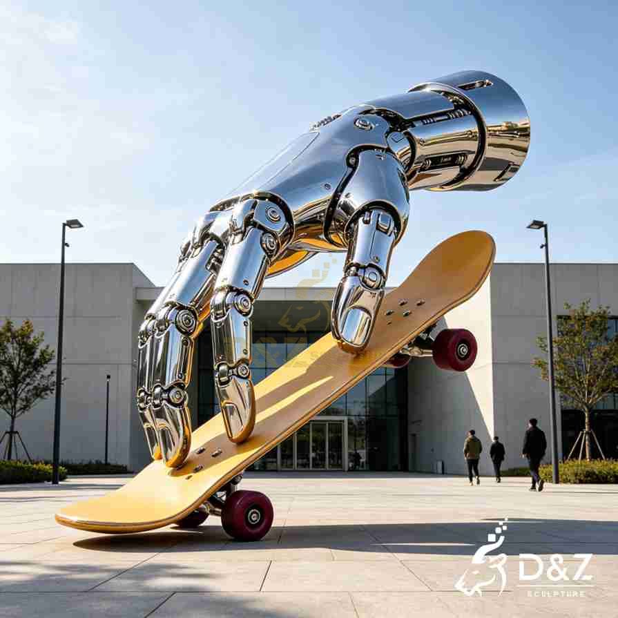 Skateboard and Robot Hand Sculpture 5 Skateboard and Robot Hand Sculpture 5
