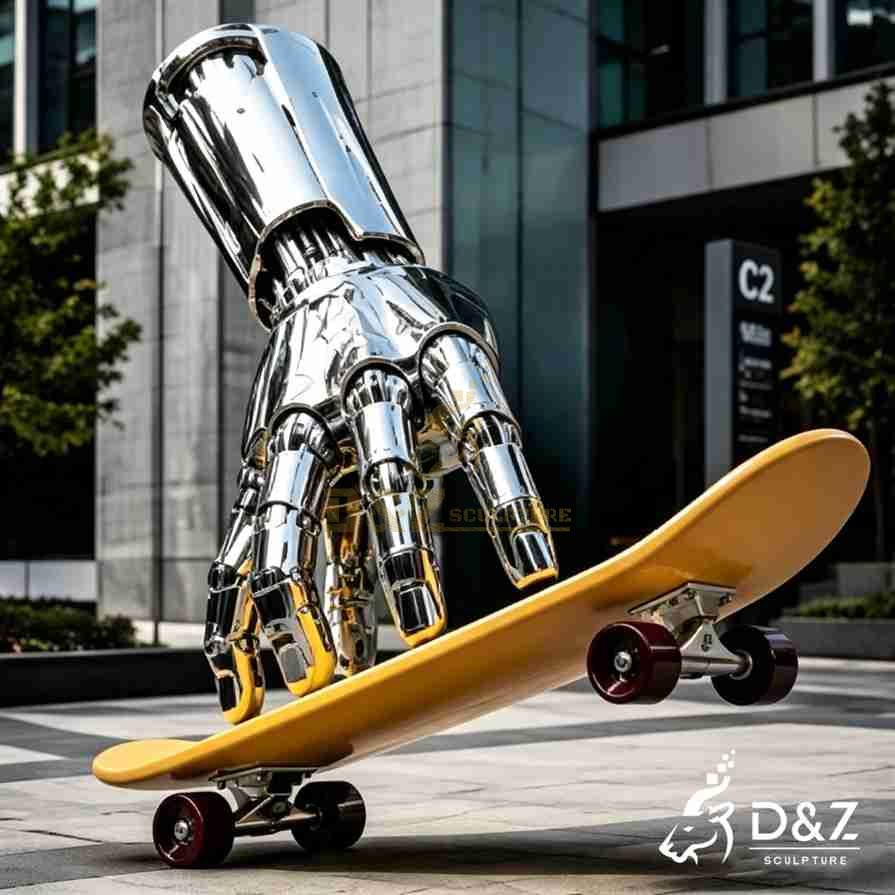 Skateboard and Robot Hand Sculpture 6 Skateboard and Robot Hand Sculpture 6