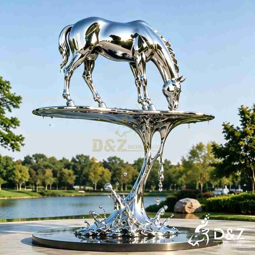 Horse Drinking Water Sculpture 2 Horse Drinking Water Sculpture 2