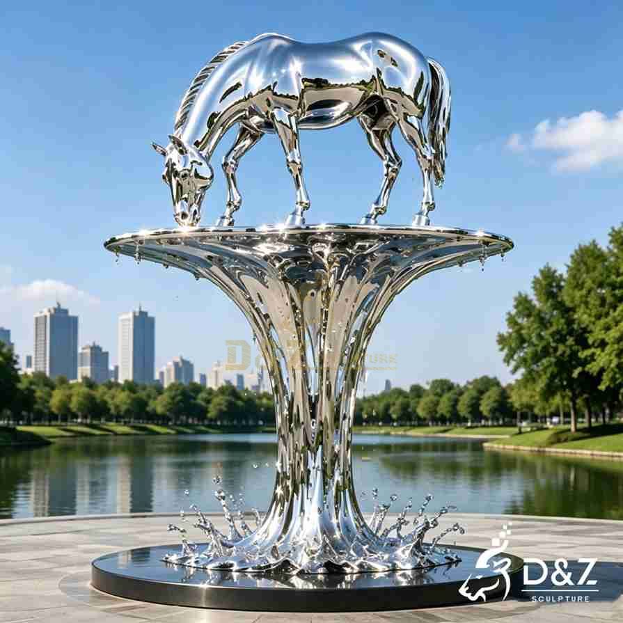 Horse Drinking Water Sculpture 3 Horse Drinking Water Sculpture 3