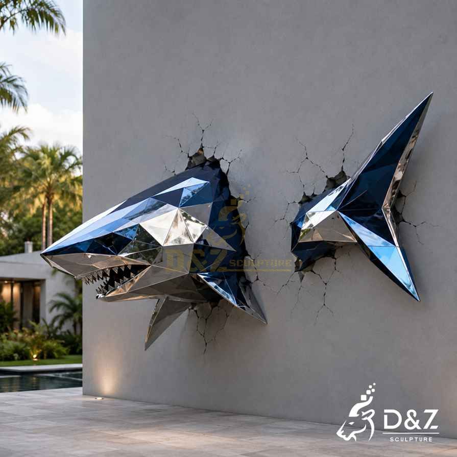 Metal Shark Wall Sculpture 2