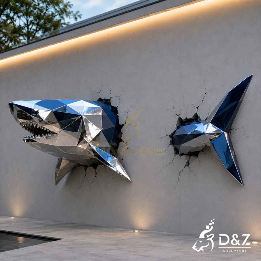 Metal Shark Wall Sculpture 3