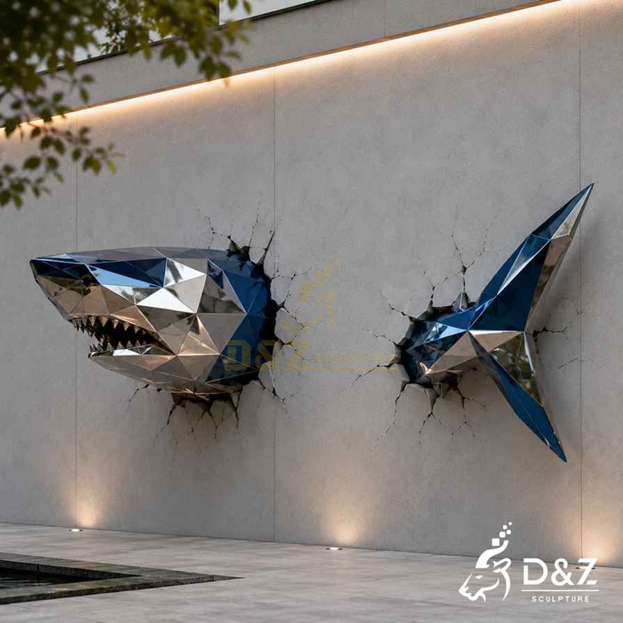 Metal Shark Wall Sculpture 4