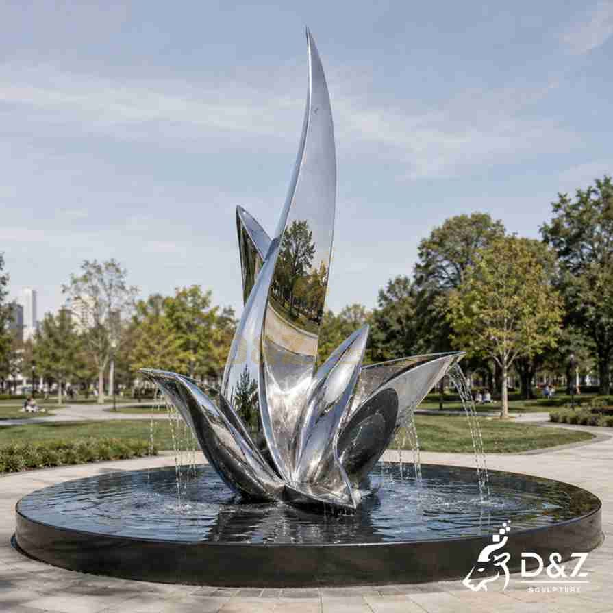 Metal Lotus Water Fountain 5 Metal Lotus Water Fountain 5