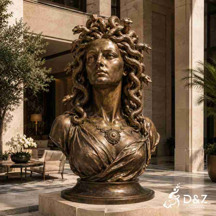 Large Modern Bronze Medusa Bust Statue 4 Large Modern Bronze Medusa Bust Statue 4