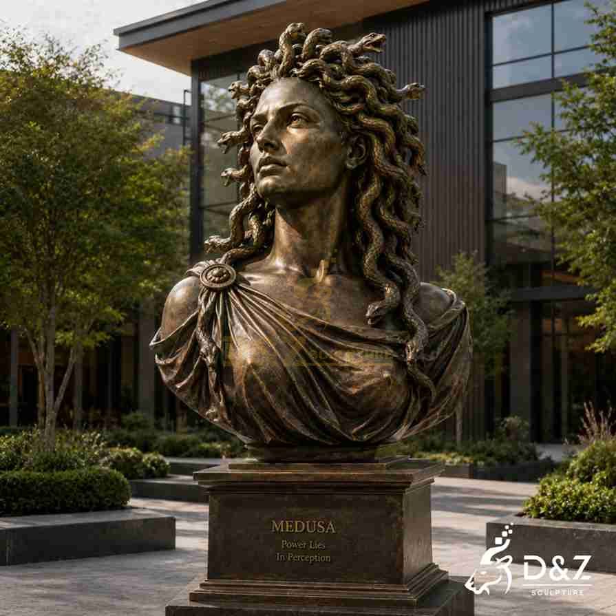 Large Modern Bronze Medusa Bust Statue 5 Large Modern Bronze Medusa Bust Statue 5