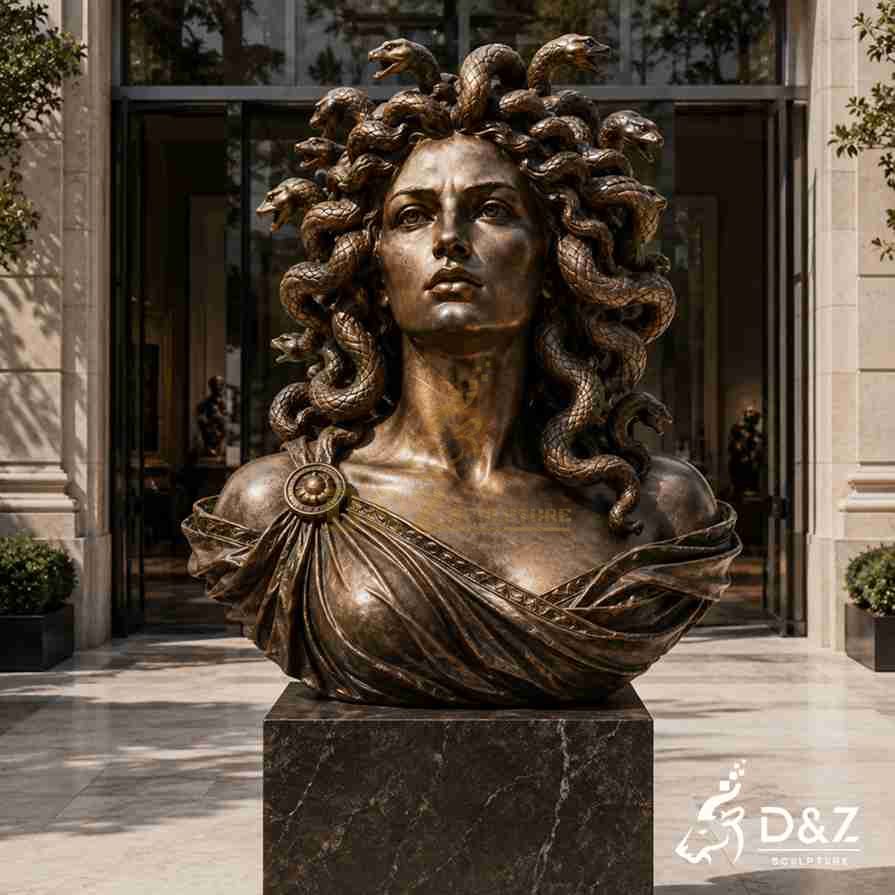 Large Modern Bronze Medusa Bust Statue 6 Large Modern Bronze Medusa Bust Statue 6