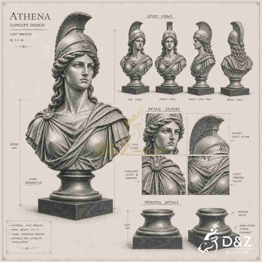 Athena Bust Statue 6