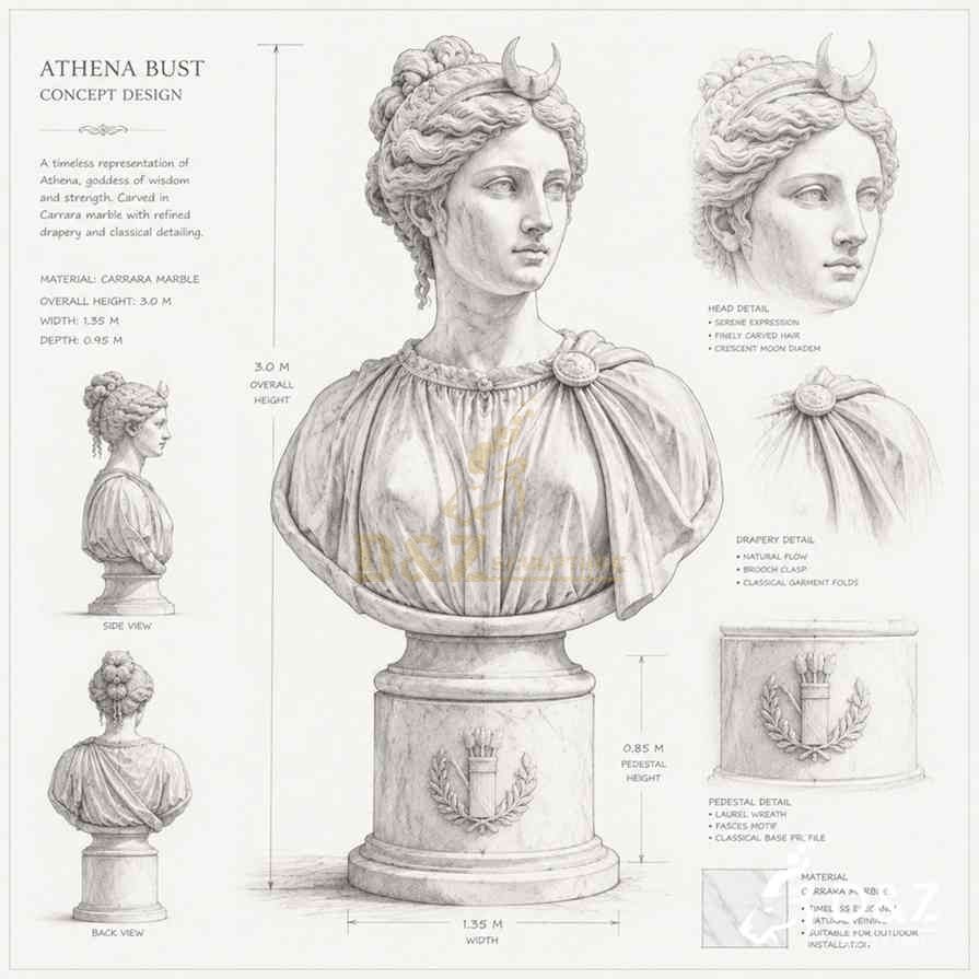 Custom Diana Bust Statue 6