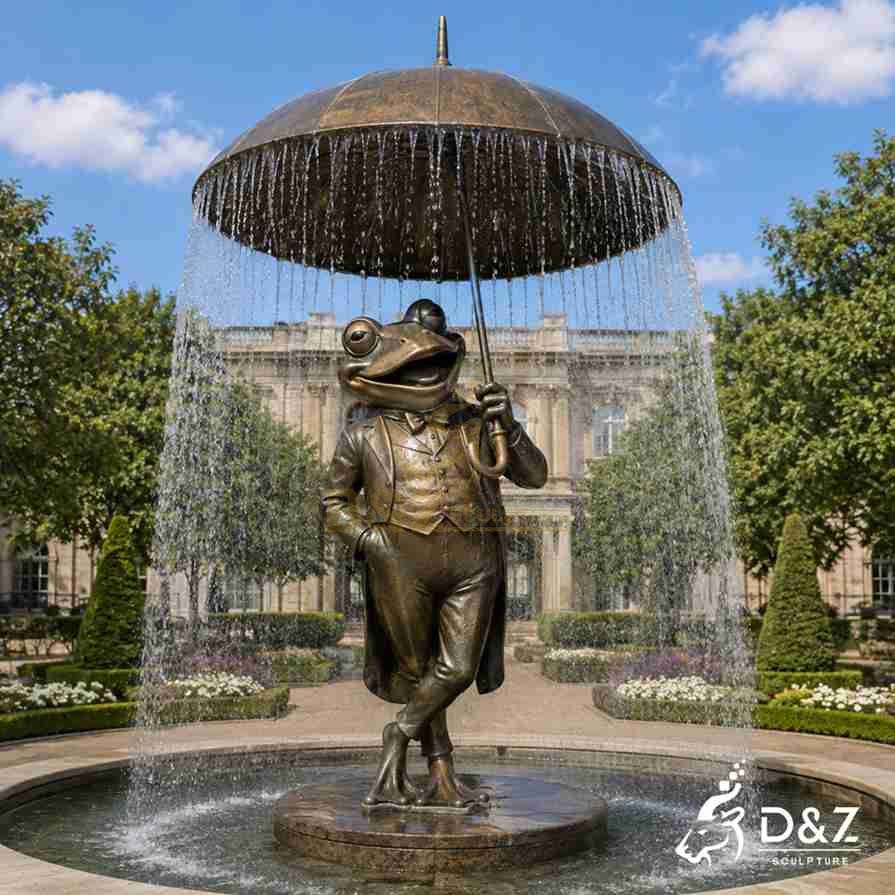 Bronze Frog Water Fountain 1