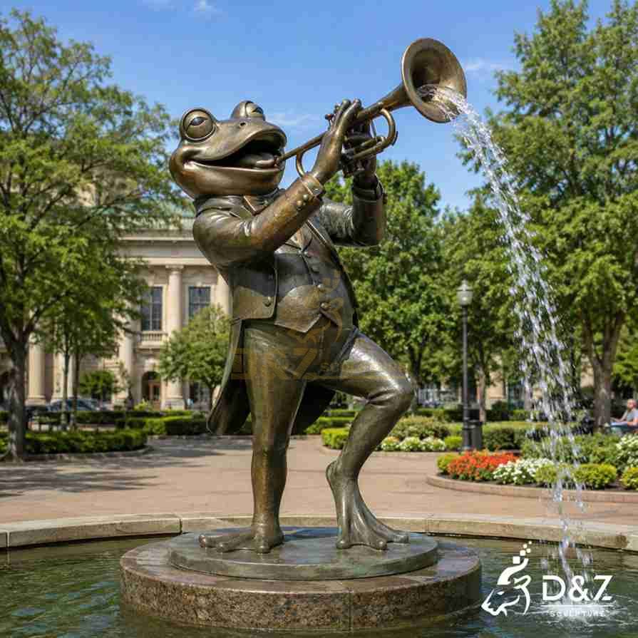 Bronze Frog Water Fountain 2