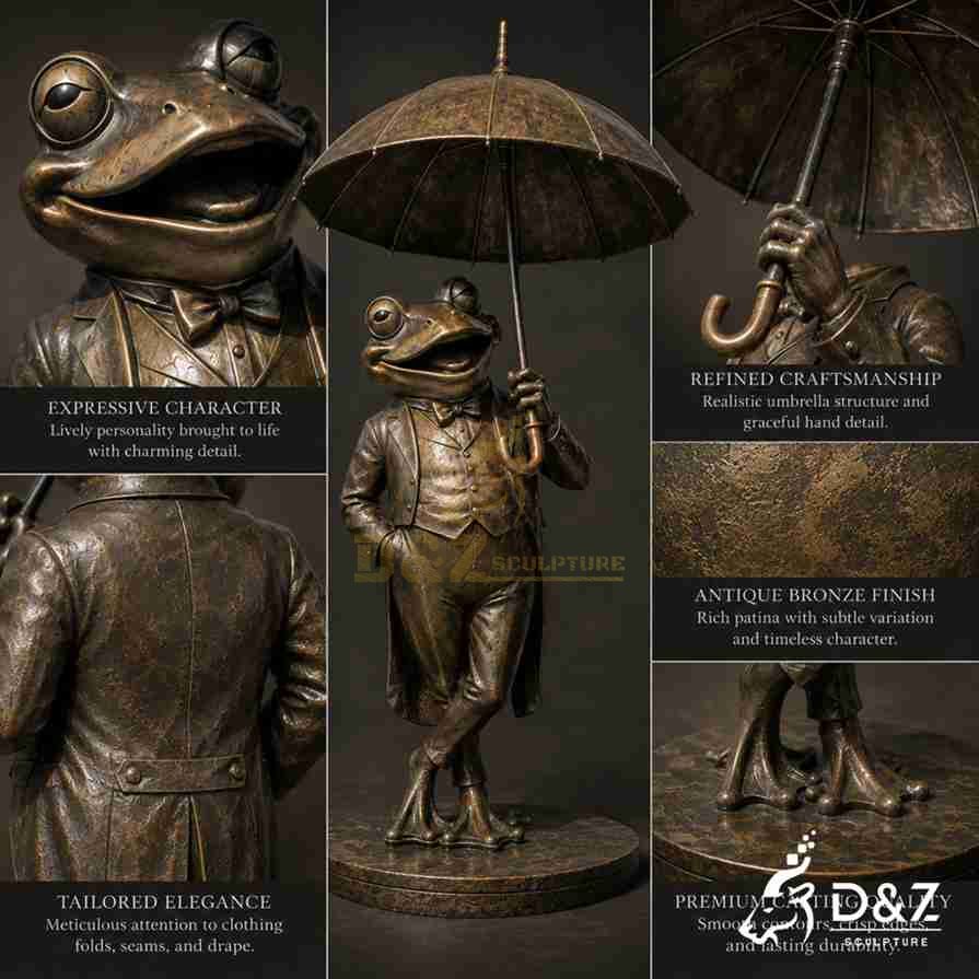 Bronze Frog Water Fountain 4