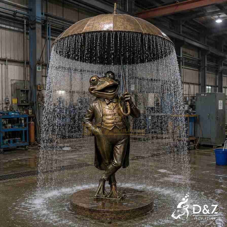 Bronze Frog Water Fountain 5